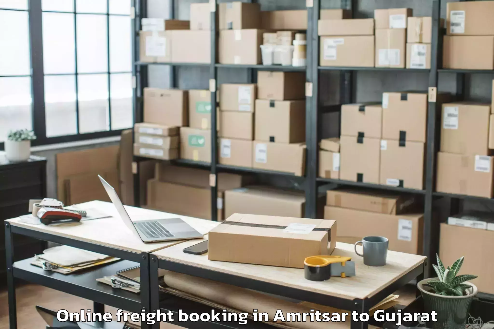 Reliable Amritsar to Jodiya Bandar Online Freight Booking